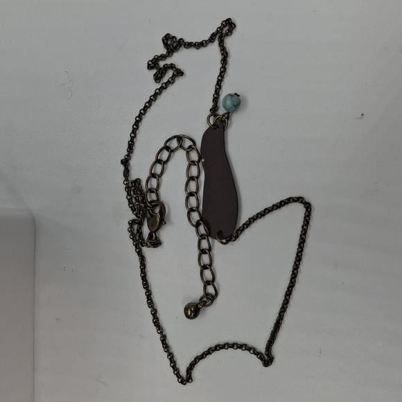 Believe Pendant Necklace with Turquoise Accent - Picture 2 of 3